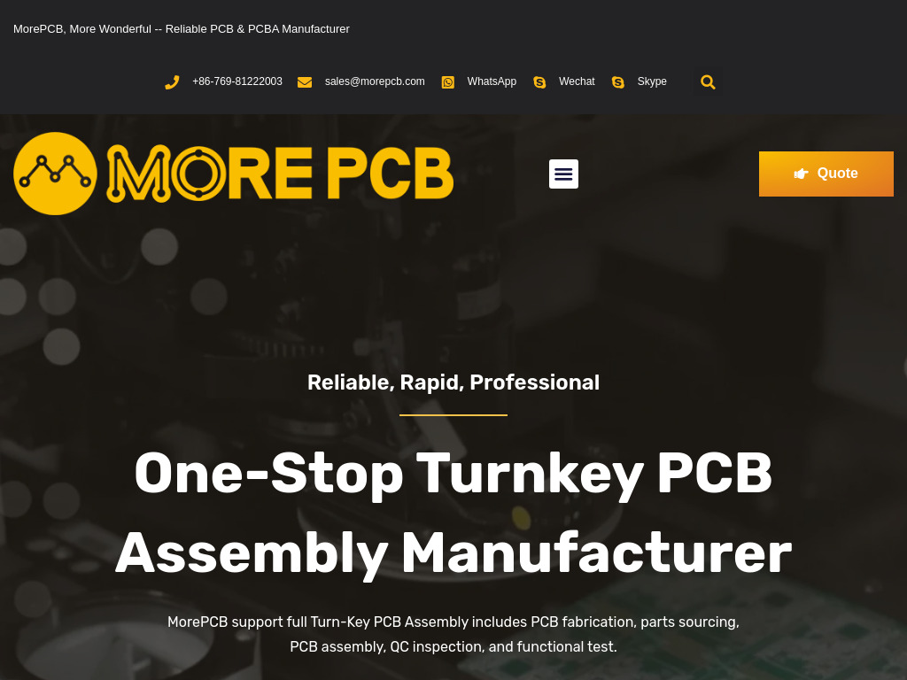 PCB Manufacturing and Assembly Manufacturer- MorePCB