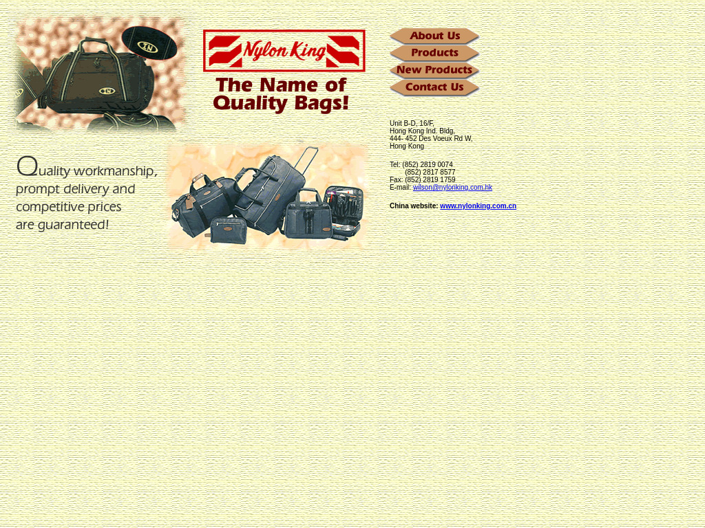 Nylon King Industries Ltd - bag manufacturer in Hong Kong