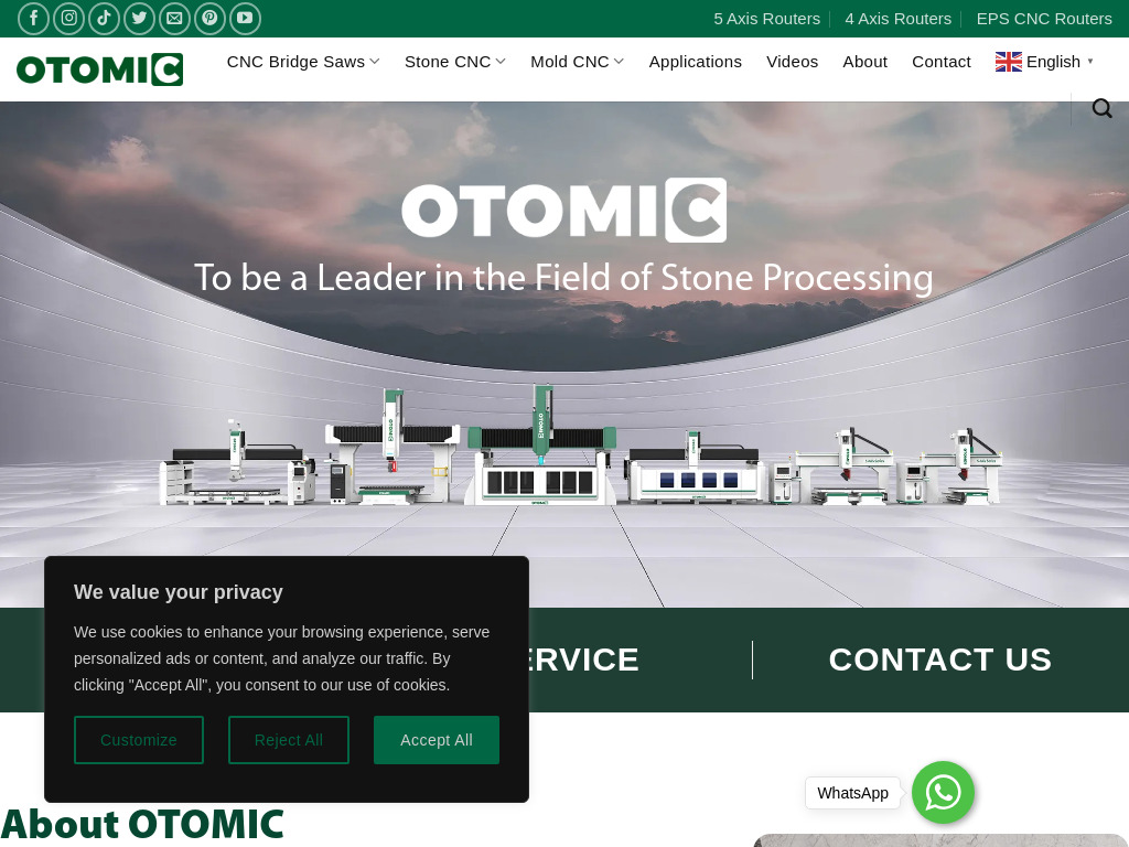 Otomic CNC C Stone Fabrication Machinery & Wood Foam CNC Machinery