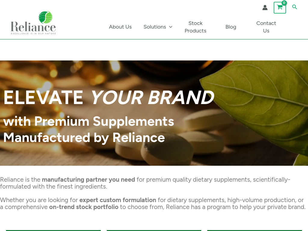 Home - Reliance Private Label Supplements