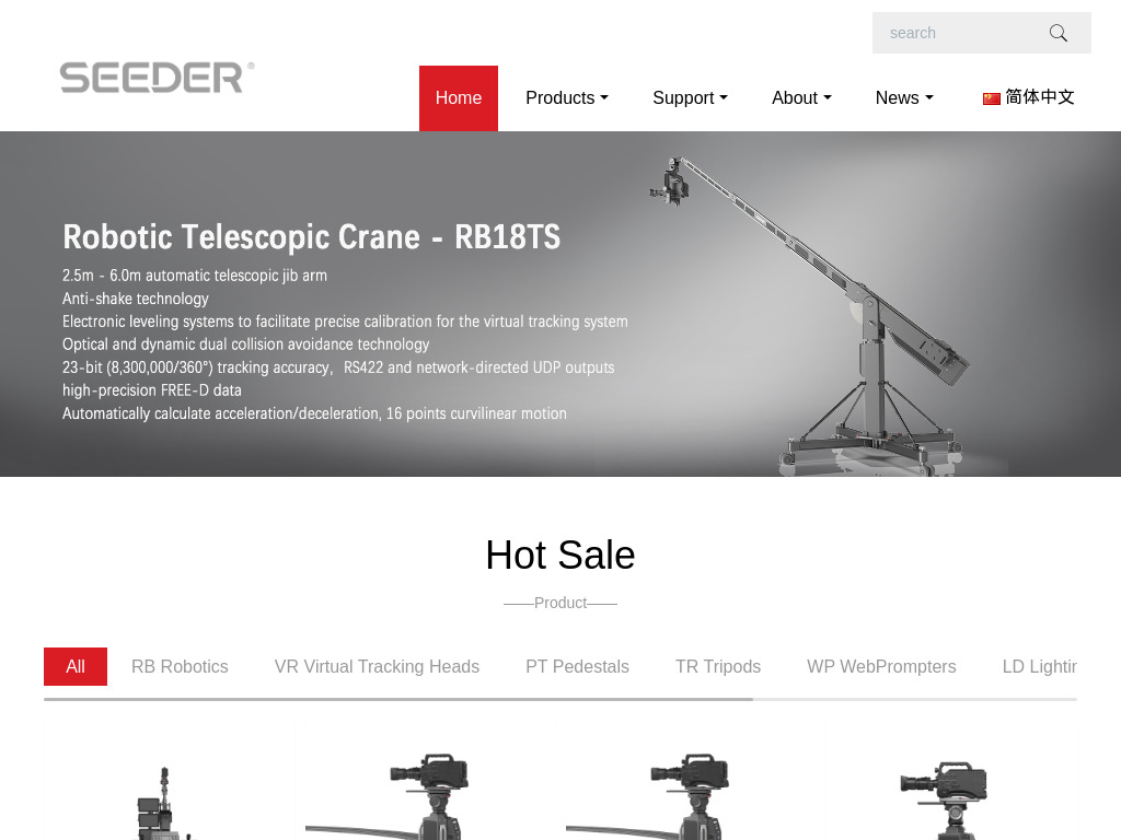 Camera Support Equipment for Television Broadcast Industry - SEEDER