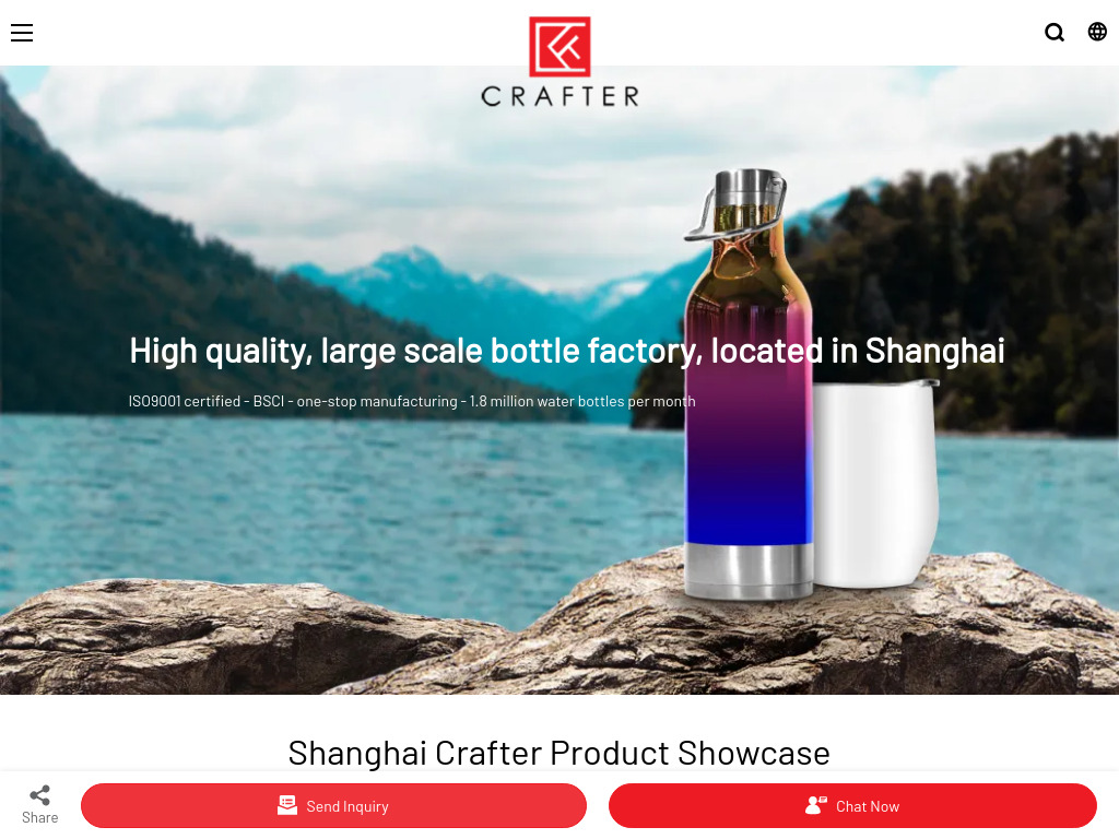 ShanghaiCrafter Stainless Steel Insulated Thermos Water Bottle Factory