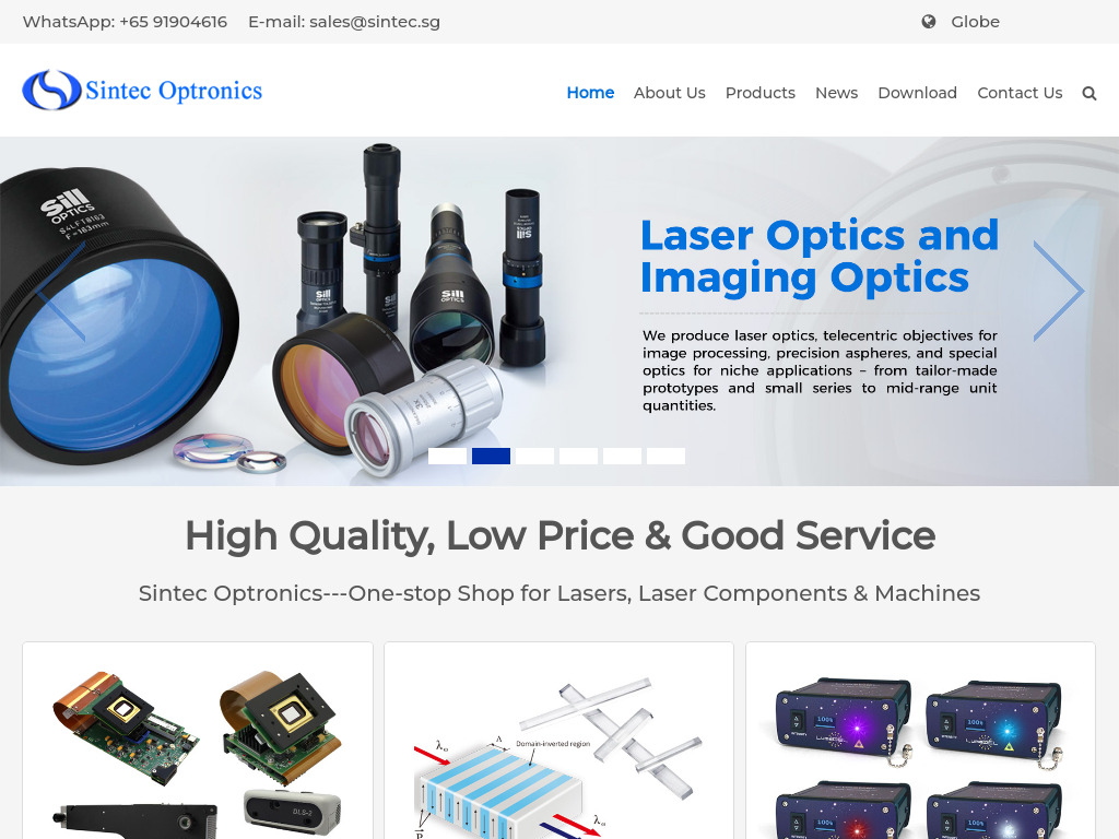 Sintec Optronics Pte Ltd-Sintec Optronics - One-stop Shop for Optics, Lasers, Machines & Parts