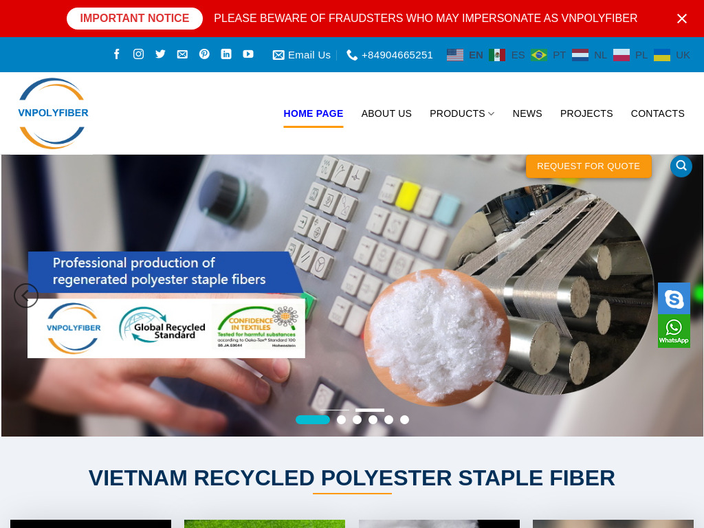 Home page - POLYESTER STAPLE FIBER HOLLOW CONJUGATED FIBER